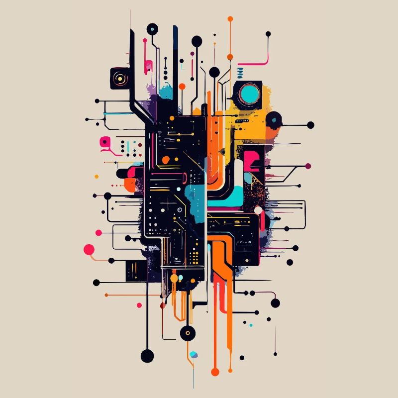 Colorful Circuitprint PCB PCB Motif