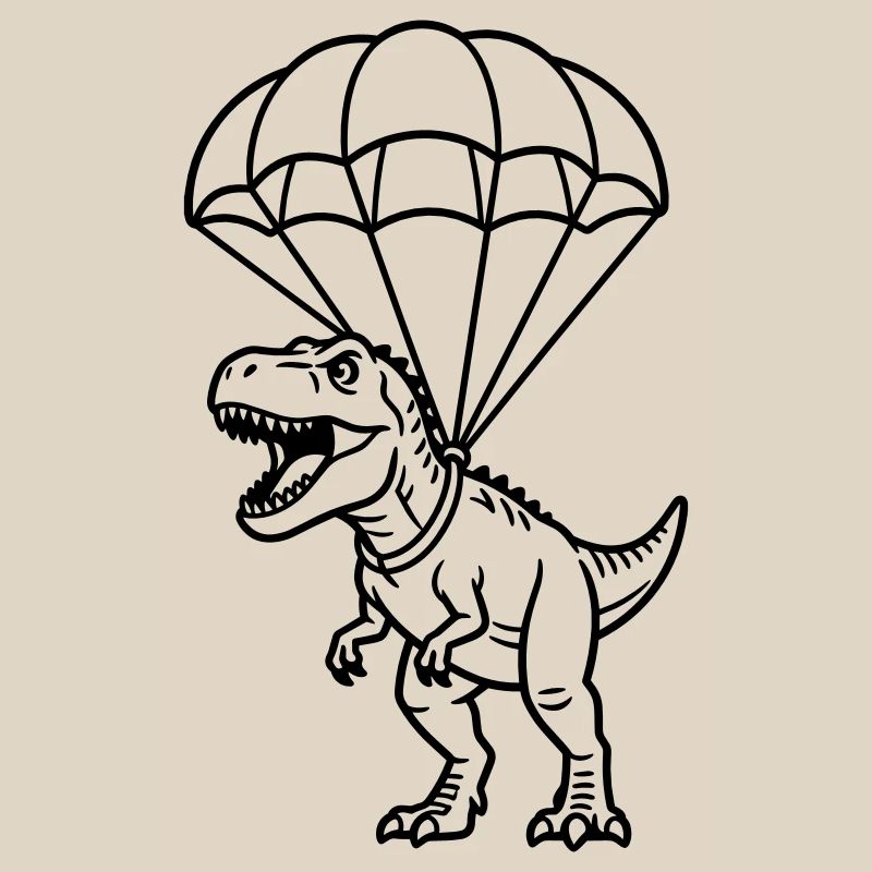 T Rex mit Fallschirm