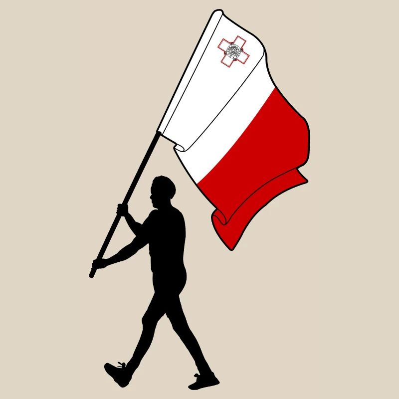 Flag Malta man walking