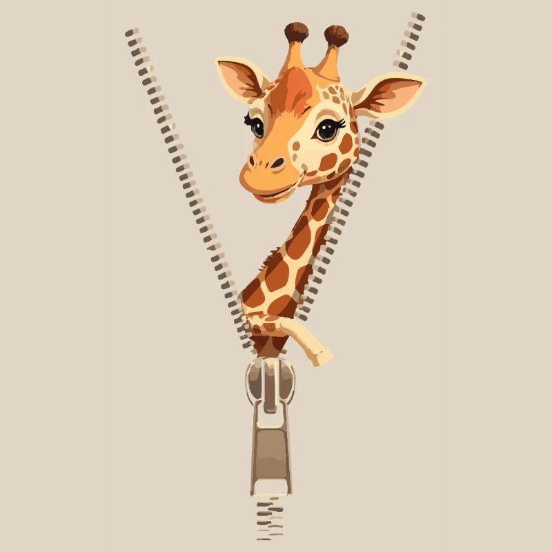Fun Giraffe with Zipper