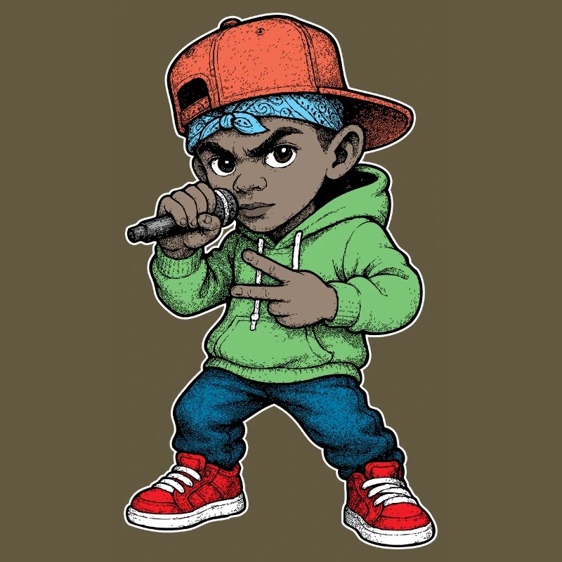 Junger Rapper-Junge mit Mikrofon