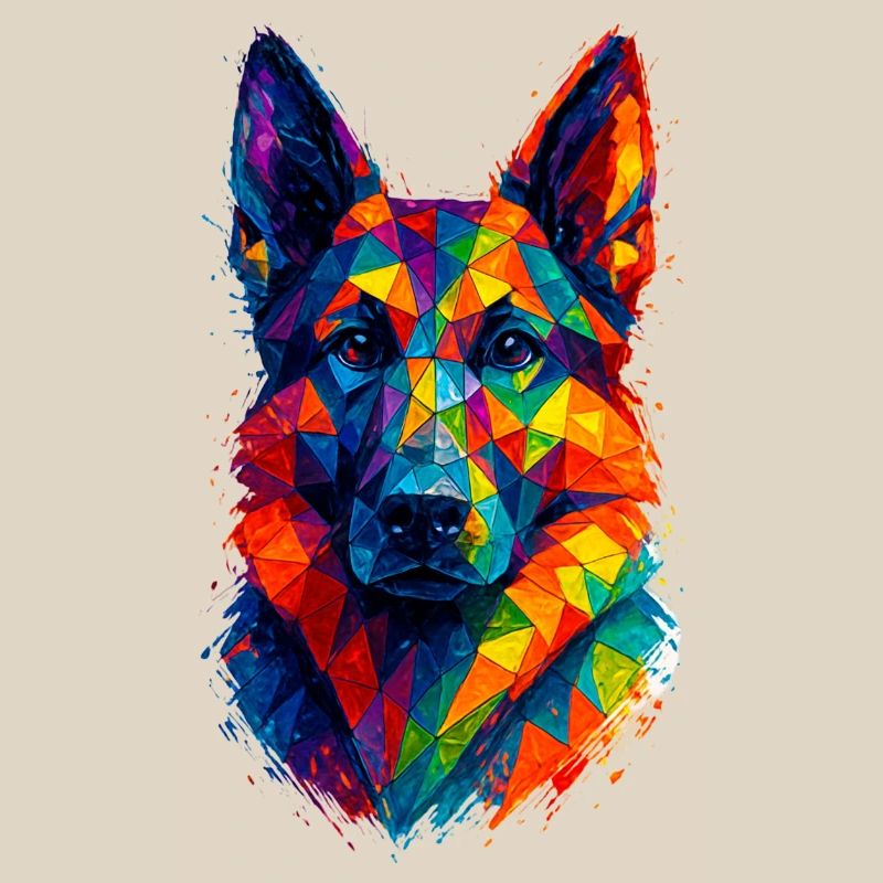 German Shepherd Geometric Art