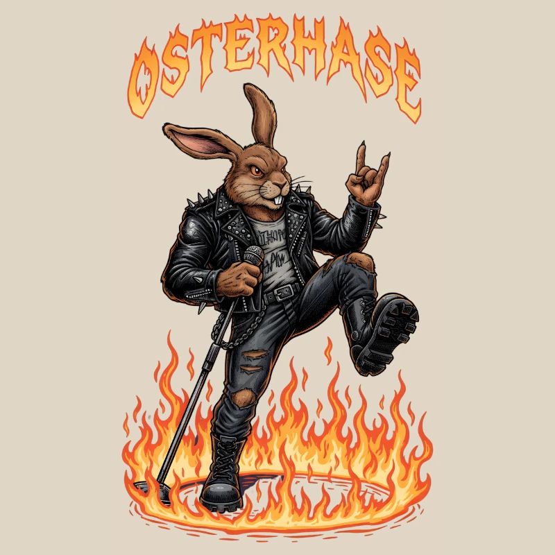 Heavy Metal Easter Bunny Rocker Easter Hardcore Bunny