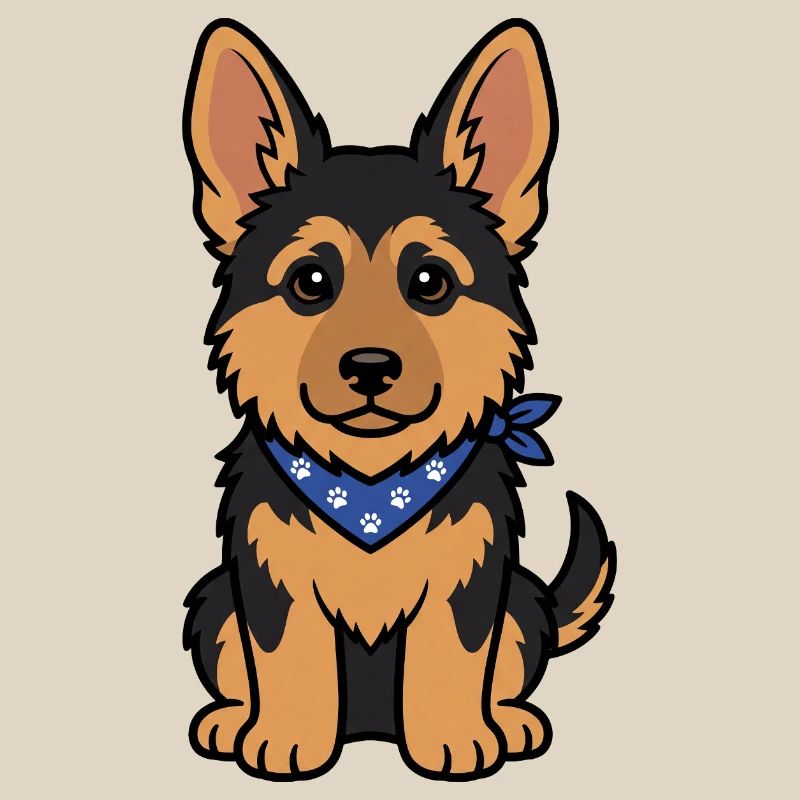Süßer Schäferhund Welpe mit Halstuch