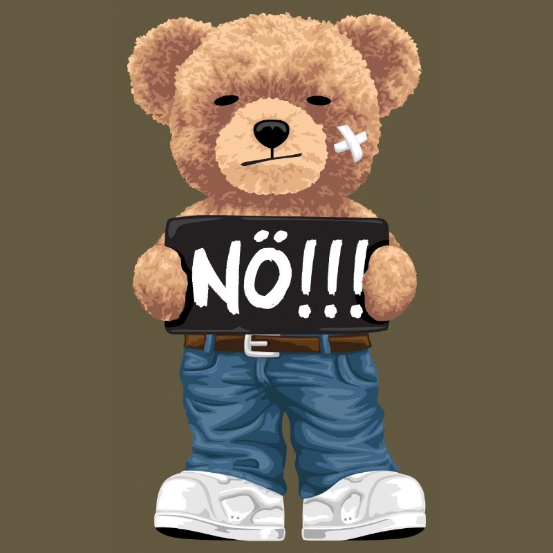 Nope with Teddy Bear funny comic for naysayers