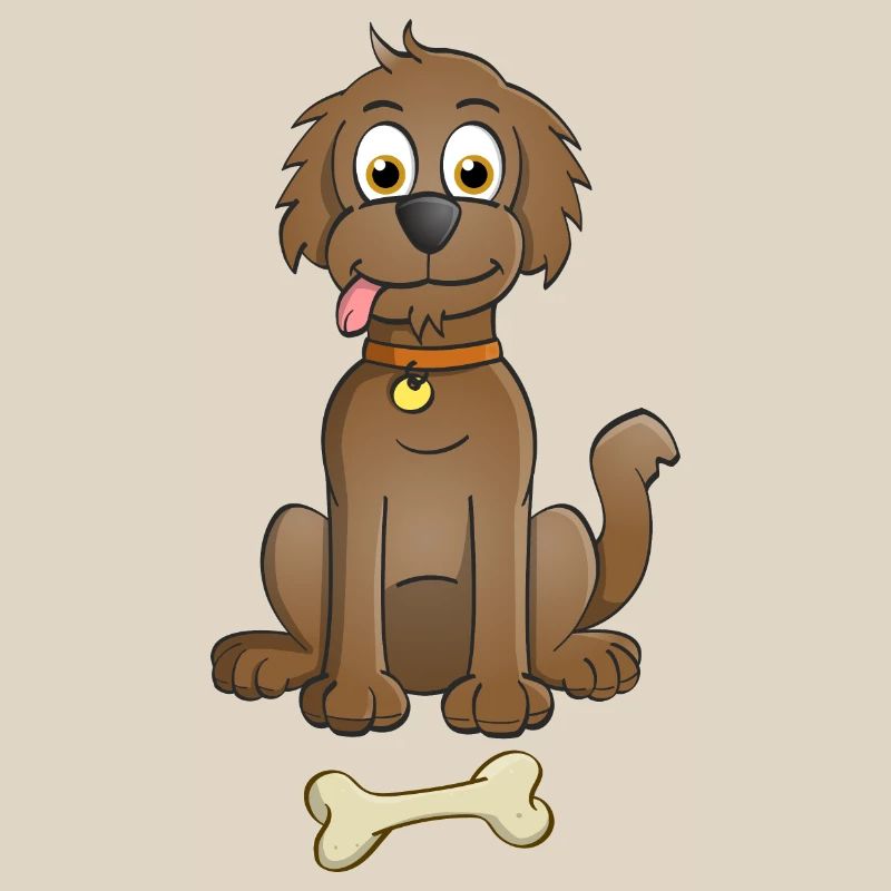 Image joyeuse d’un chien brun avec de l’os
