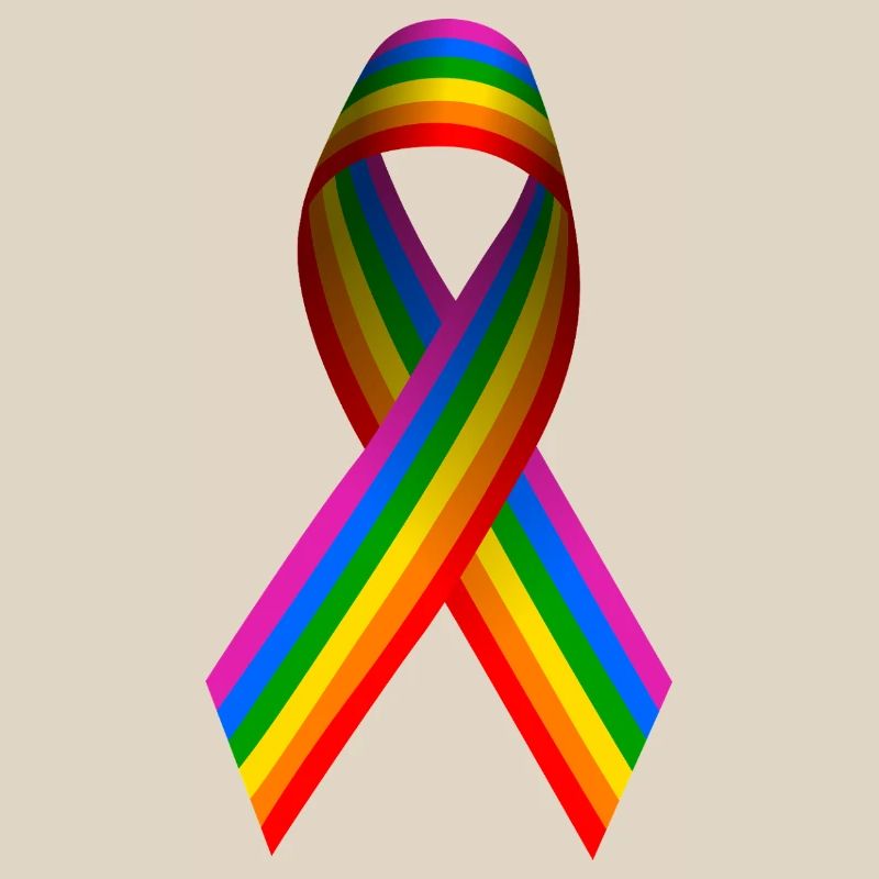 Rainbow flag as a bow