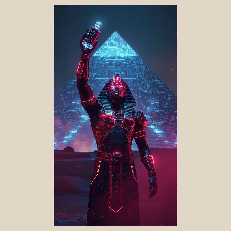 Pharaoh in neon light