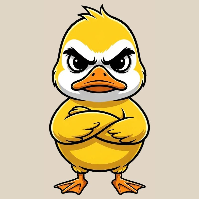 Grumpy Duck Cartoon Annoyed Grumpy Sour