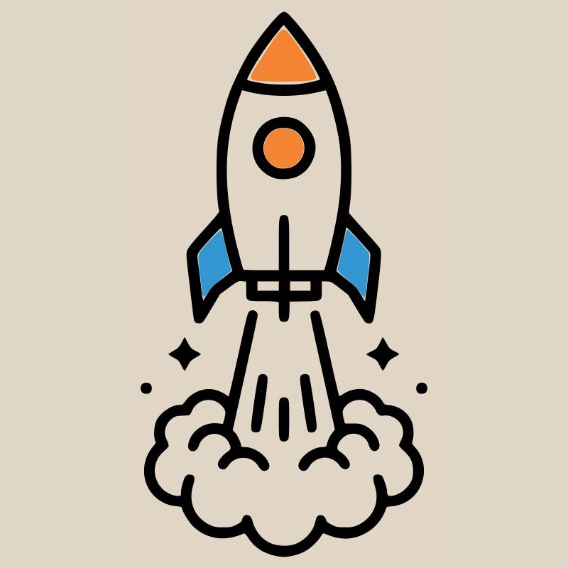 Comic spatial Rocket Launch