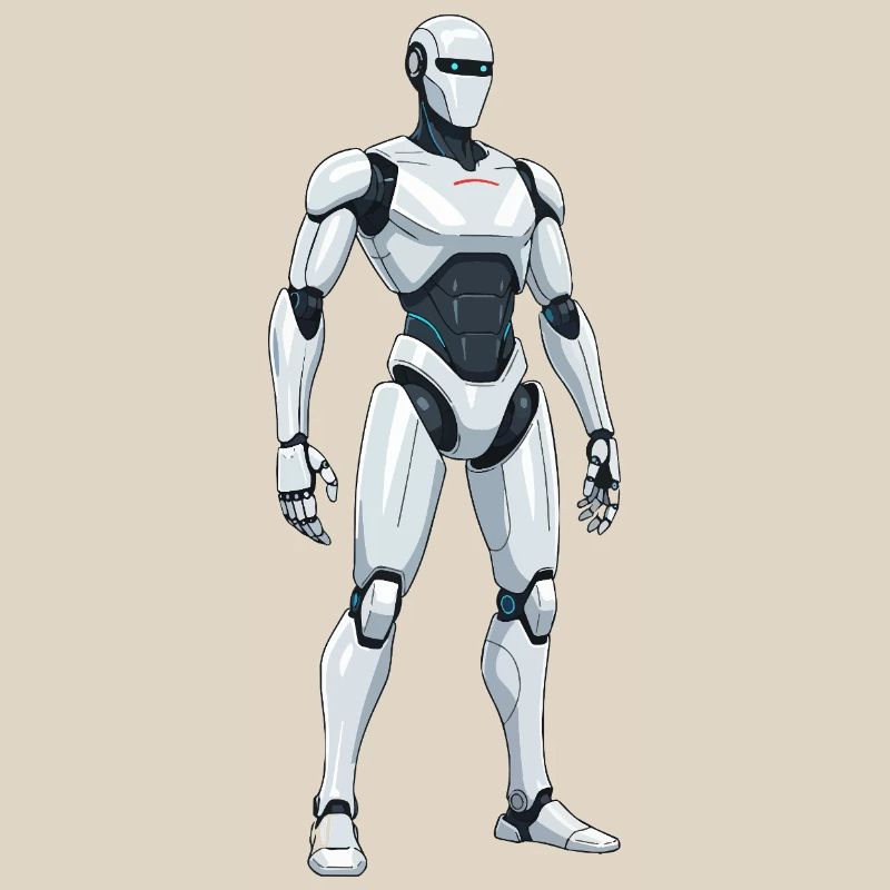White SciFi Combat Robot