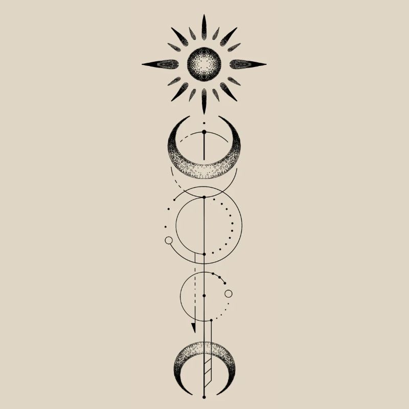 Geometric pattern moon sun