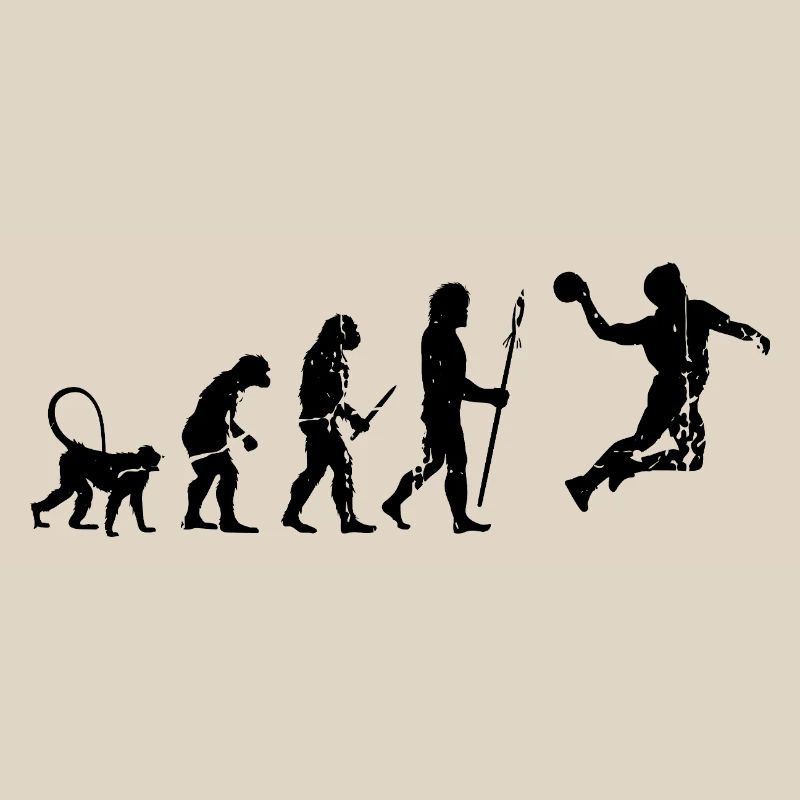 Funny handball player Evolution