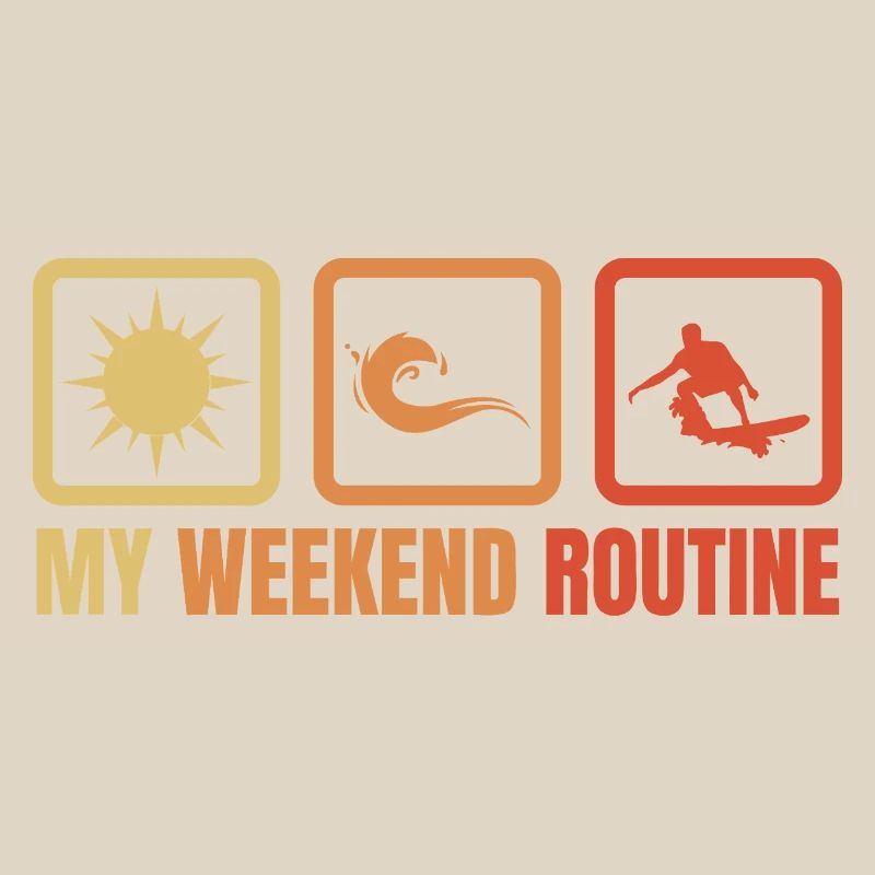 Surfer Wochenendroutine