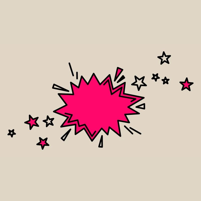 Comic element in black and pink