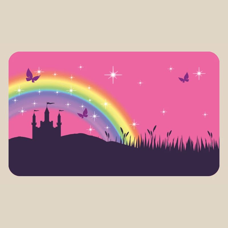 Märchenschloss mit Regenbogen und Sternchen 