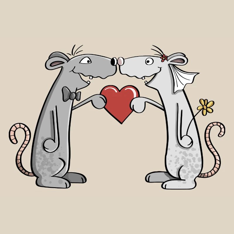Hochzeit Mäuse - Brautpaar - Braut - Bräutigam