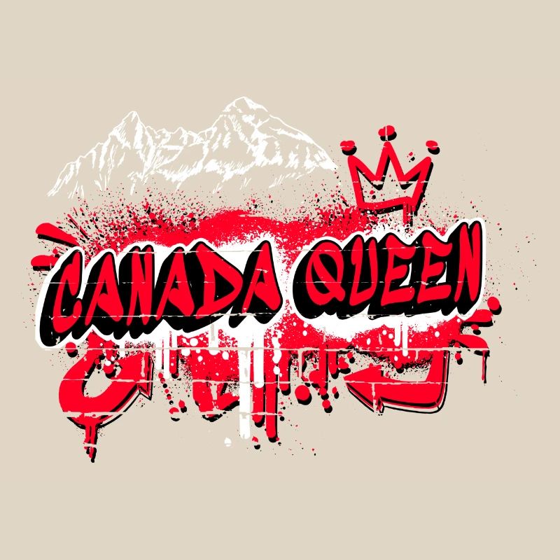 Canada Queen Drapeaux Graffiti Design