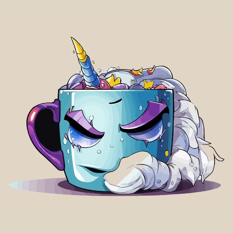Sleeping Unicorn Mug Design