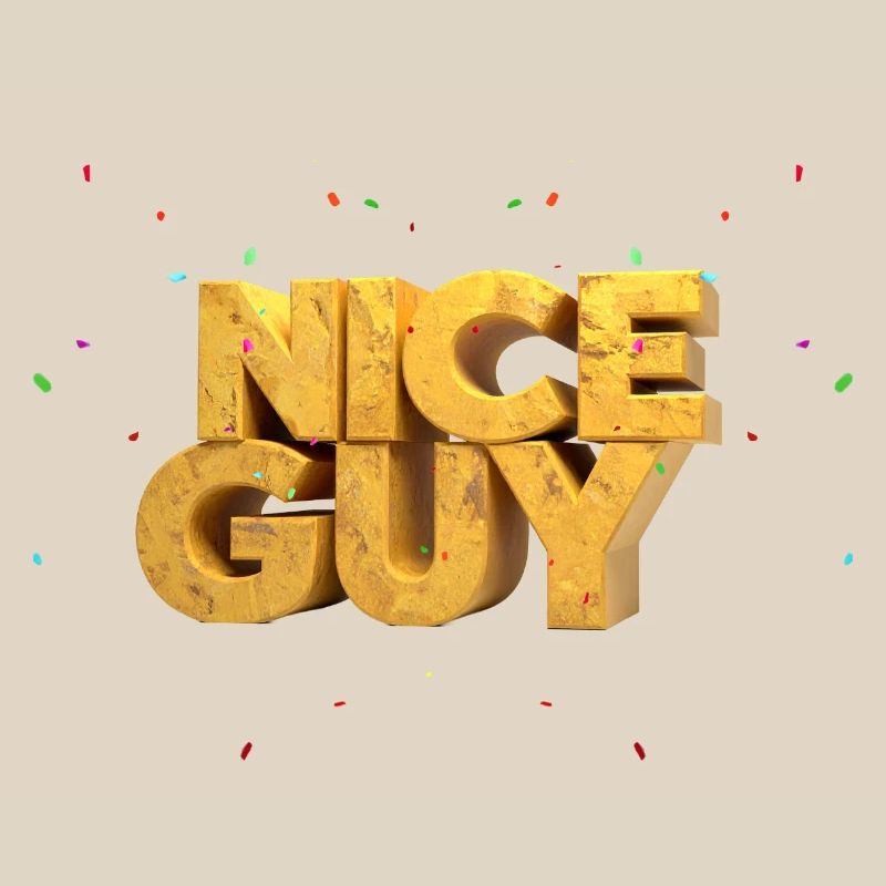 Nice Guy – Lettres monumentales en grès & Conf