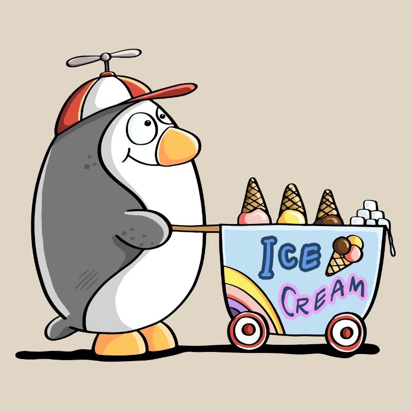 Pinguin Als Eisverkäufer - Eis