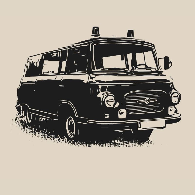Barkas with blue light