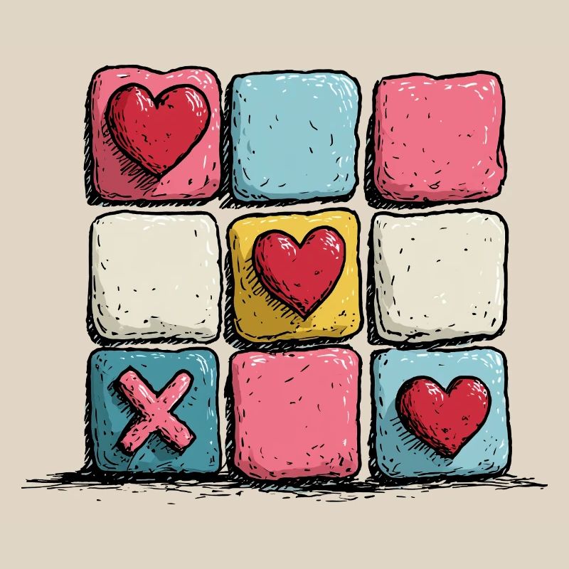 Heart XOXO PopArt Pattern