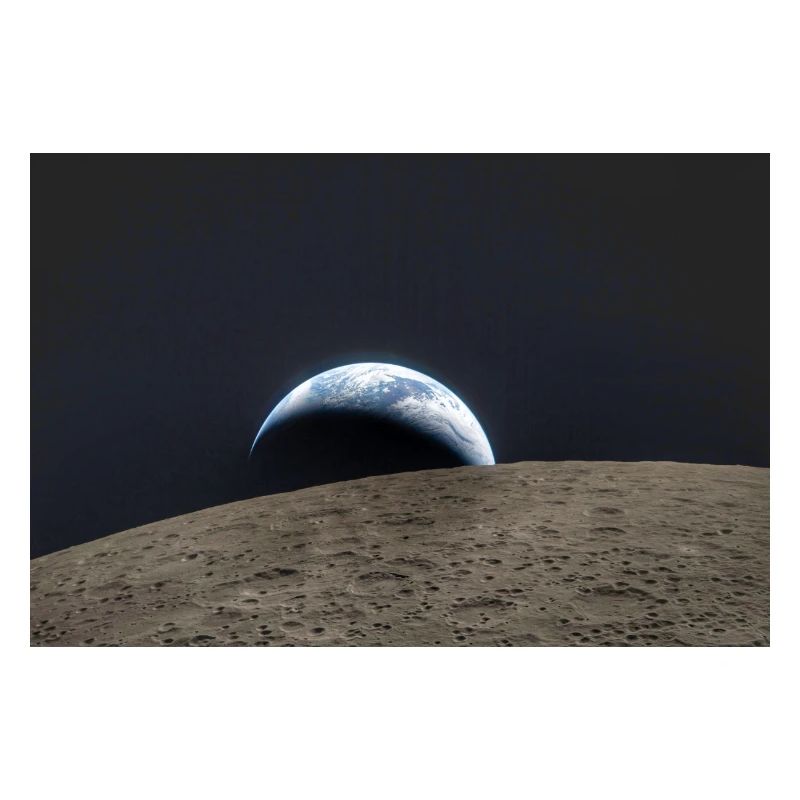 Earth over lunar surface