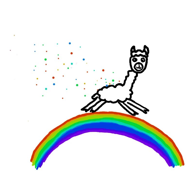 Rainbow Alpaca Confetti Pattern