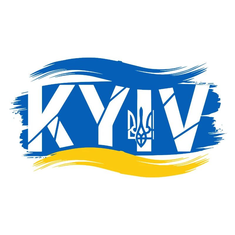 Trident ukrainien et drapeau abstrait