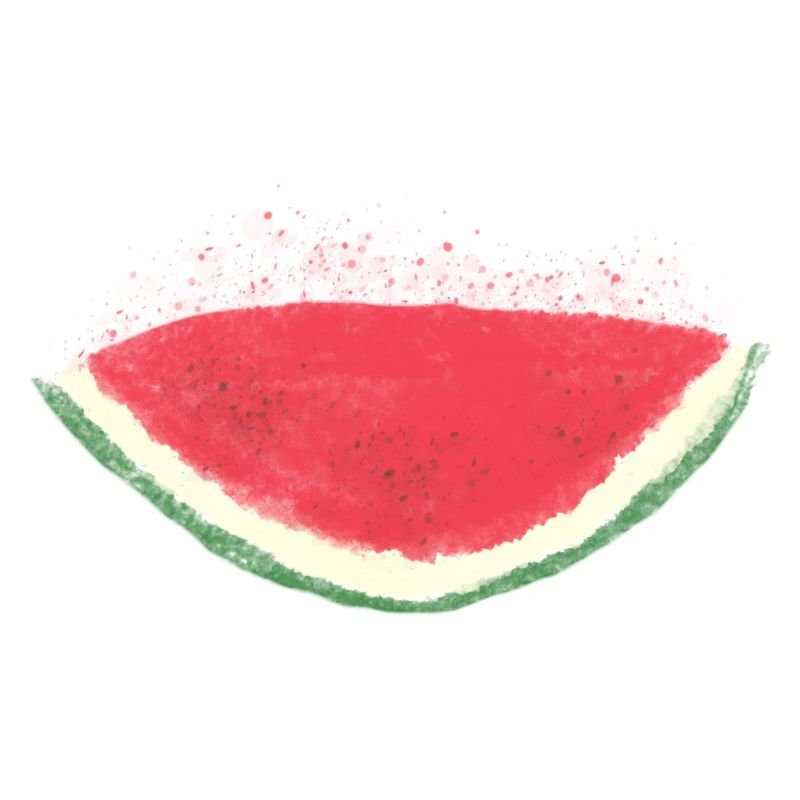 Melon, pastèque, aquarelle