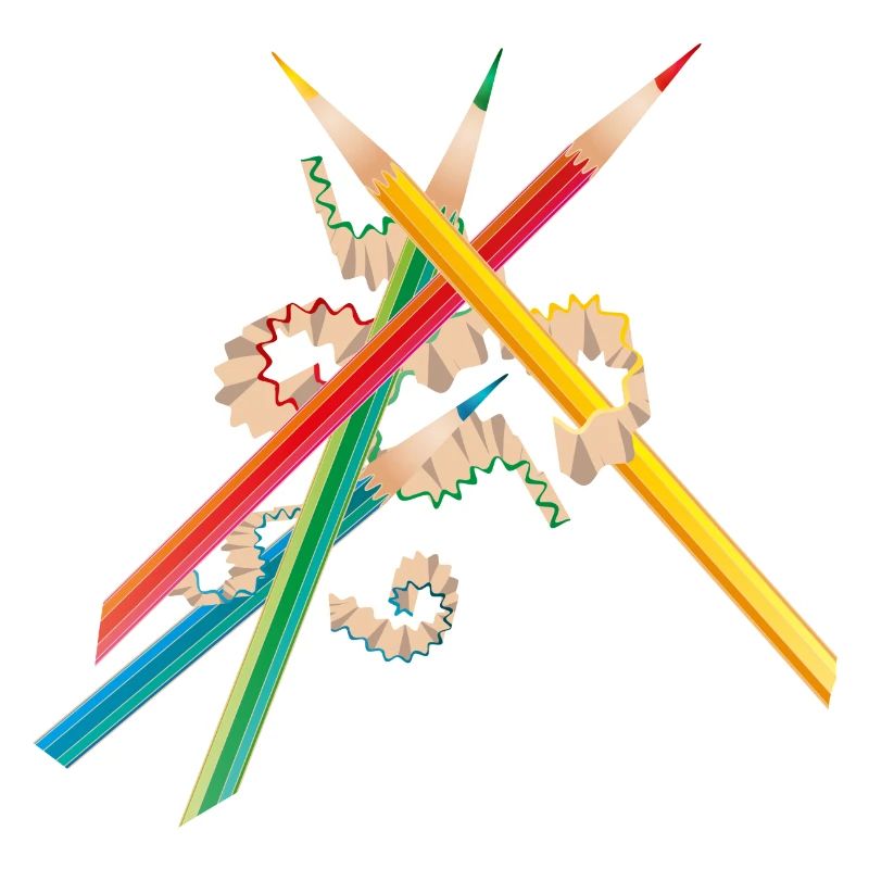 Colorful crayons freshly sharpened