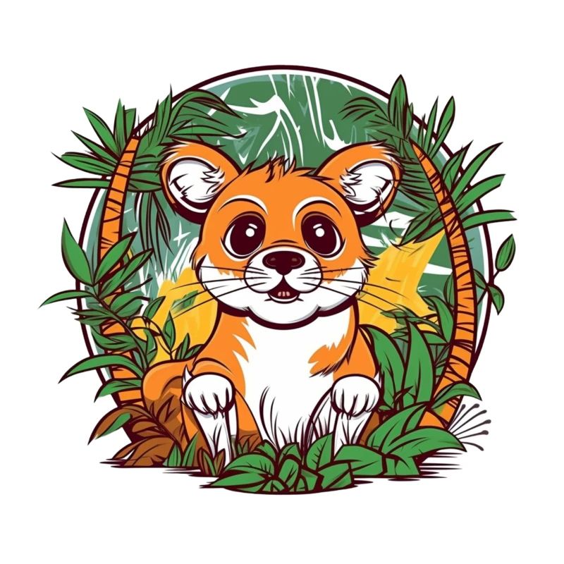 Mignon chaton de la jungle illustration