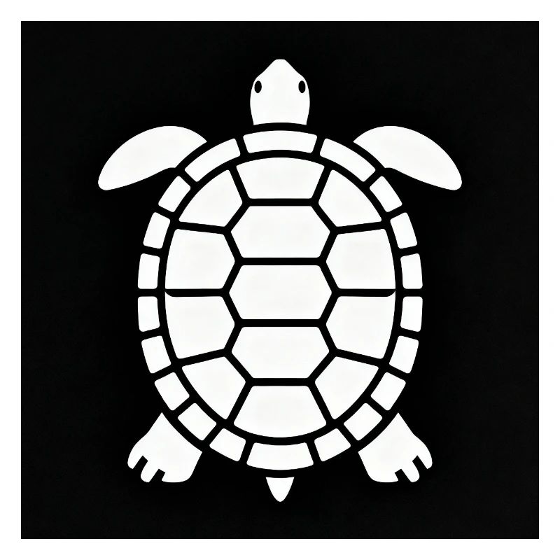 Black and White Turtle Silhouette