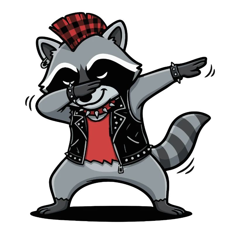 Punkrock Waschbär – DAB Move im Comic Style