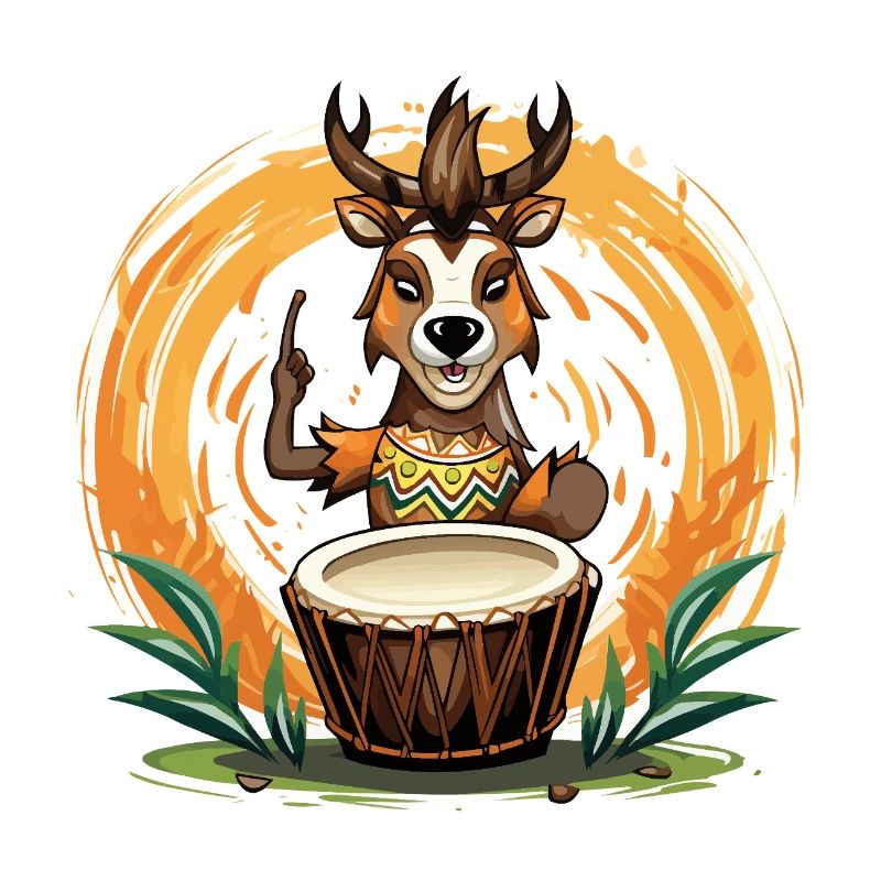 Drum deer in the wild circle