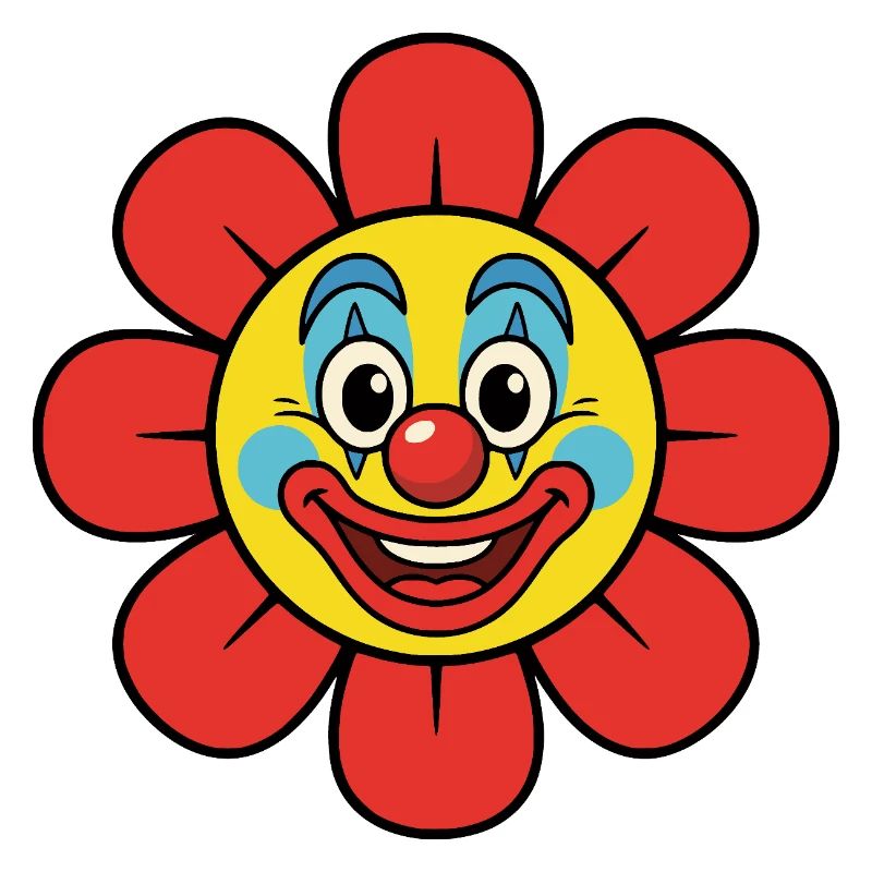 Fleur de clown de carnaval, costume de fleur éclaboussée