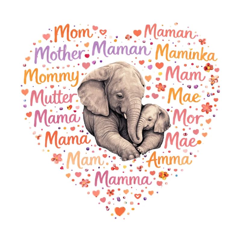 Elefant Mama Herz – Muttertag Geschenk