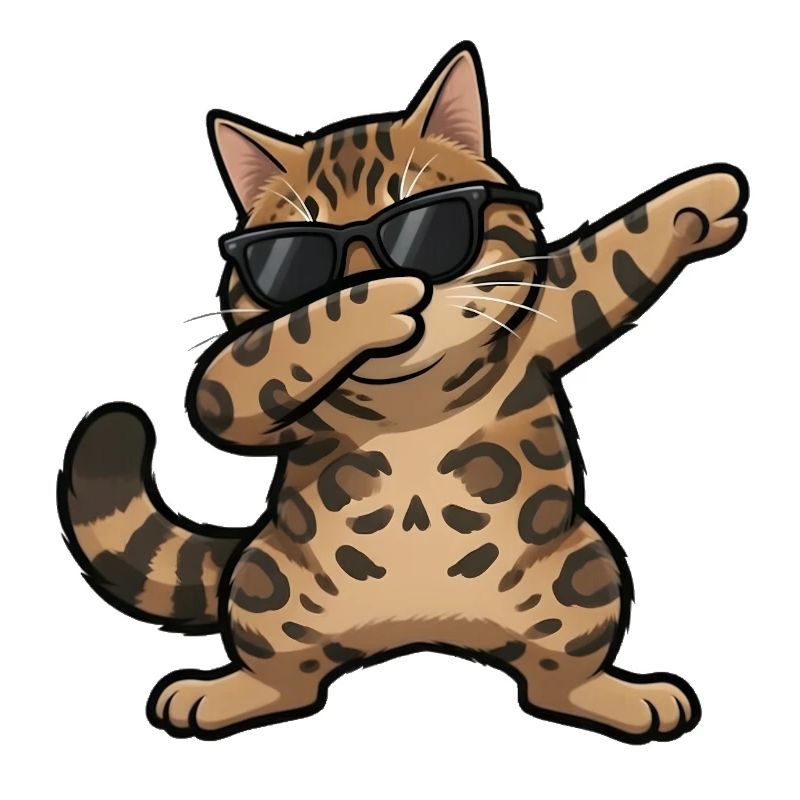 Chat du Bengale en train de s’essuyer