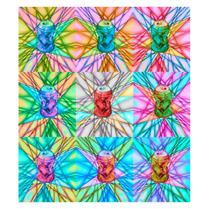 Vibrant Can and Abstract Light Pattern