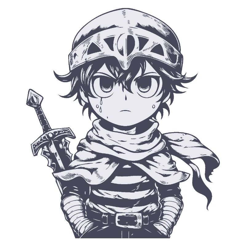 Petit chevalier de la forêt avec épée