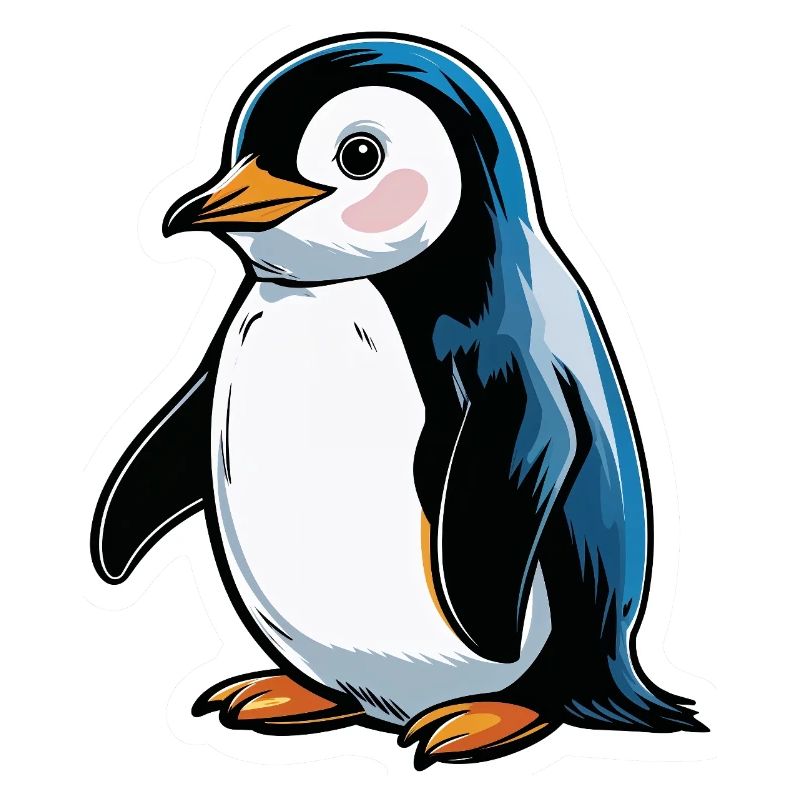Comic Penguin Blue Tone