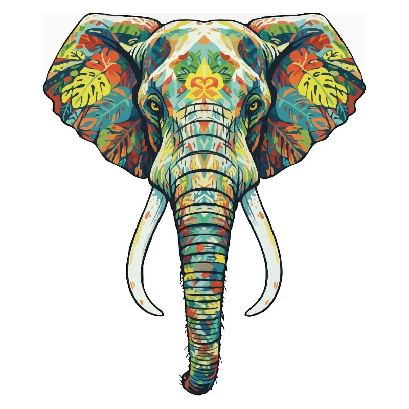 Éléphant fleur coloré