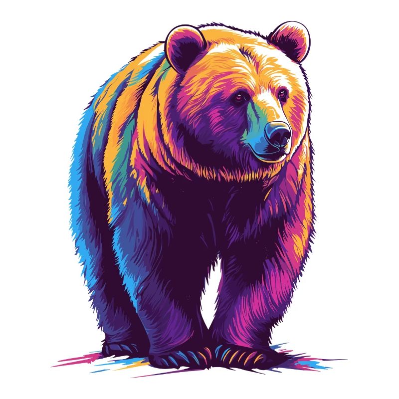 Ours coloré en impression numérique
