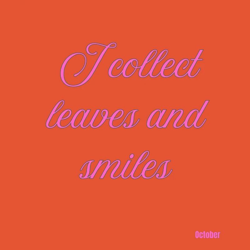 Feuilles et sourires rose script