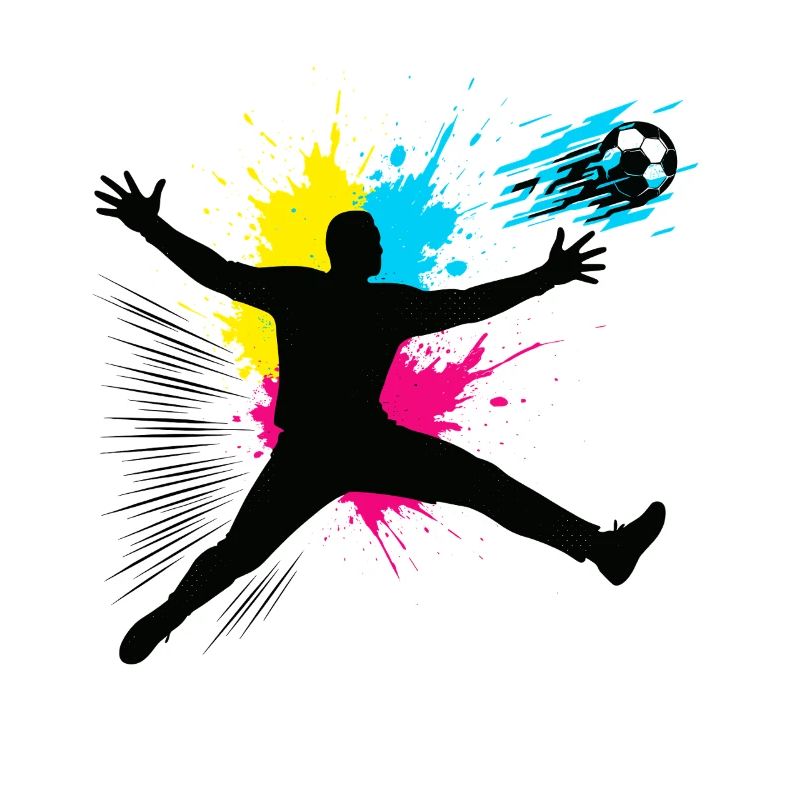 Fußball Torwart Sprung Mit Farbexplosion