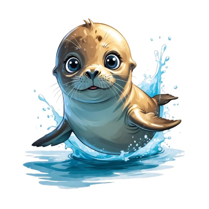 Danse des éclaboussures de phoque heureux