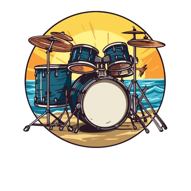 Drumset on the Beach Drum Drummer