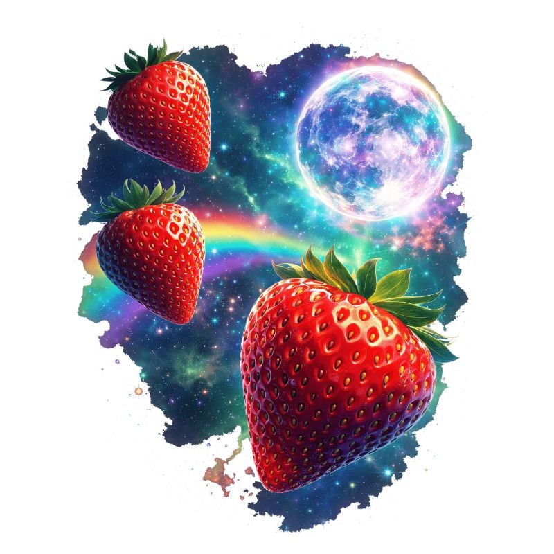 Kosmische Erdbeeren im Sternenlicht