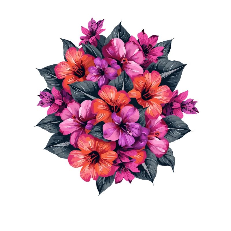 Spring hibiscus bouquet